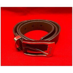 "Unlisted" Leather Belt Women's Black w/ Brass Finish Buckle ~32"lx 1-1/8"w NWOT